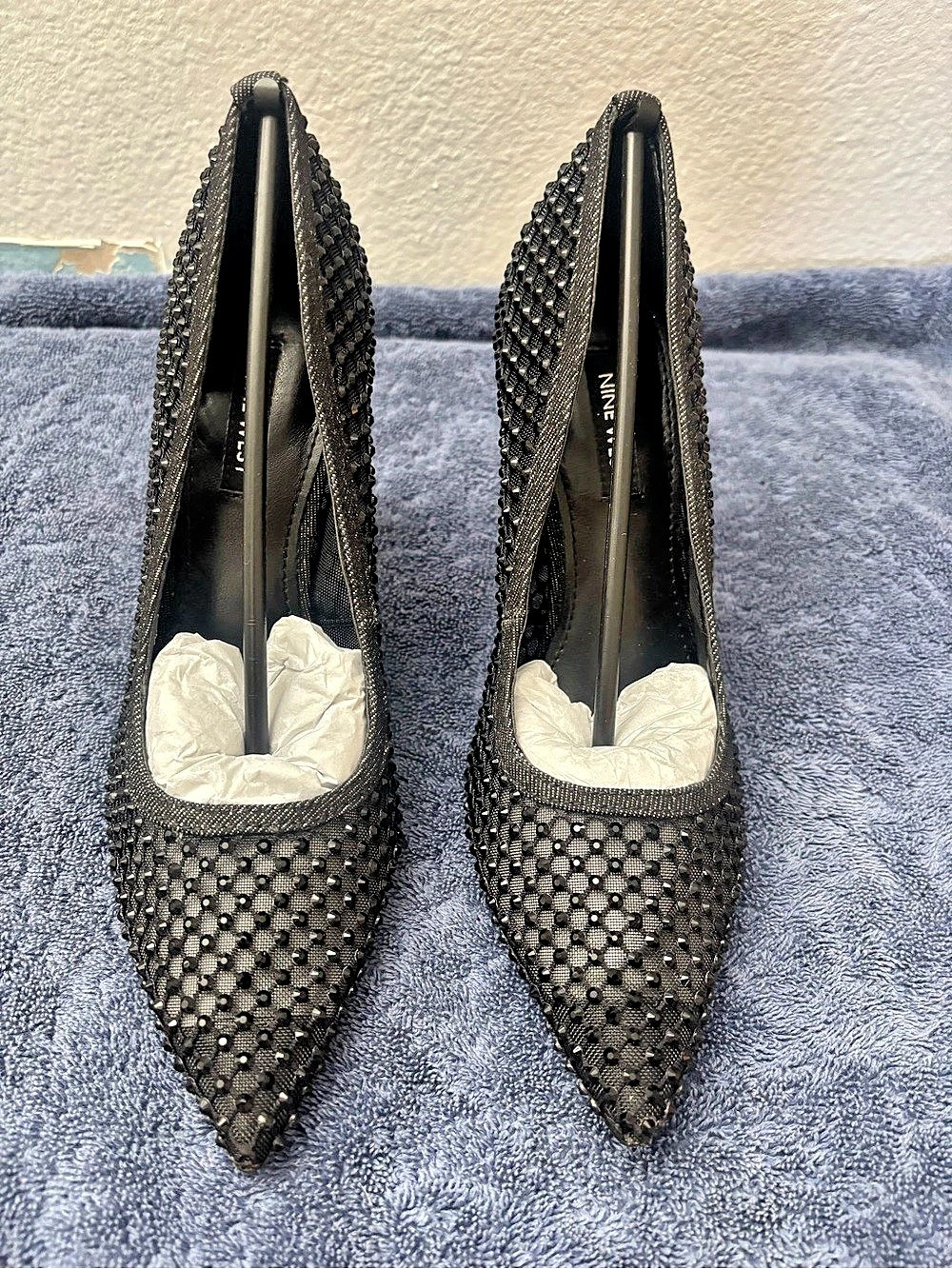 Nine West Fresh Rhinestone Mesh Stiletto Pumps Black